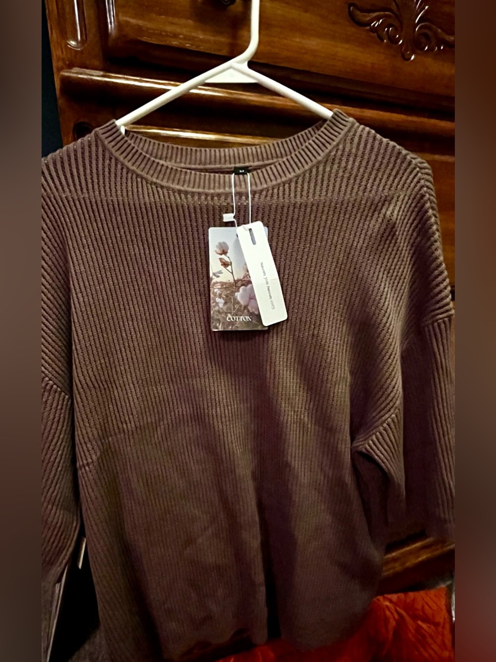 Cotton On Ribbed Crewneck Sweater - Brown Short Sleeve Medium